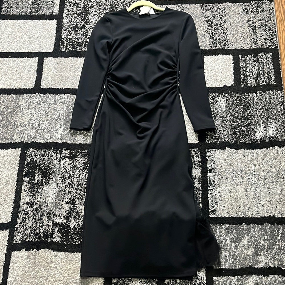 Zara black maxi dress. Has cinching on the sides